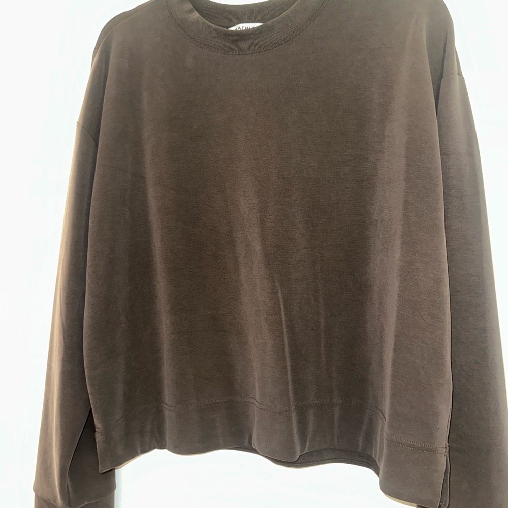 Brown Athleta Crewneck Soft Sweatshirt